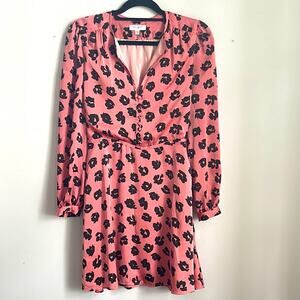 Equipment Femme Danette silk button up long sleeve fit & flare satin dress sz 0